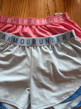 Under Armour Light Blue and Pink Athletic Shorts Duo